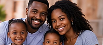 A happy family of four